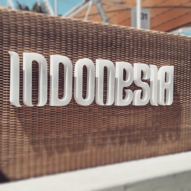 La grande scritta del padiglione 