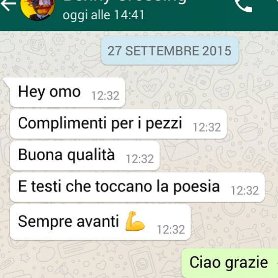 Qualche commento che ho ricevuto con Whatsapp