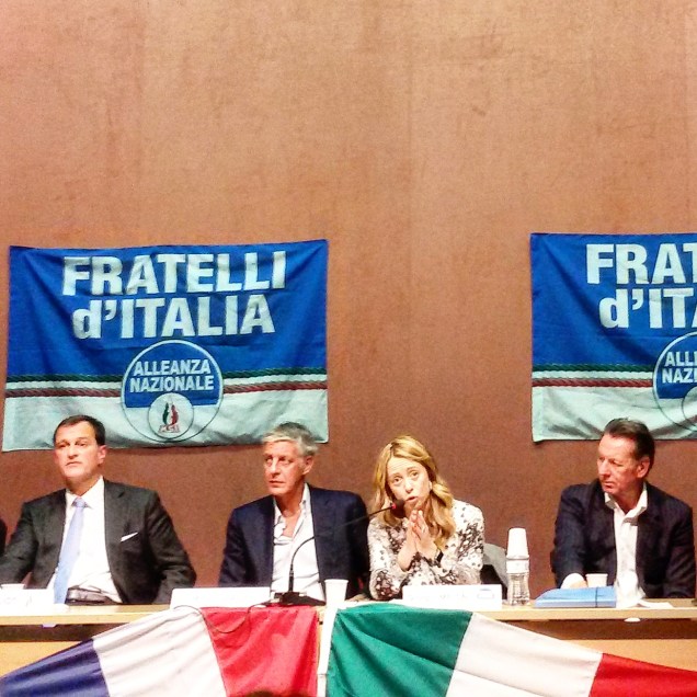 L'On. Giorgia Meloni durante il suo intervento