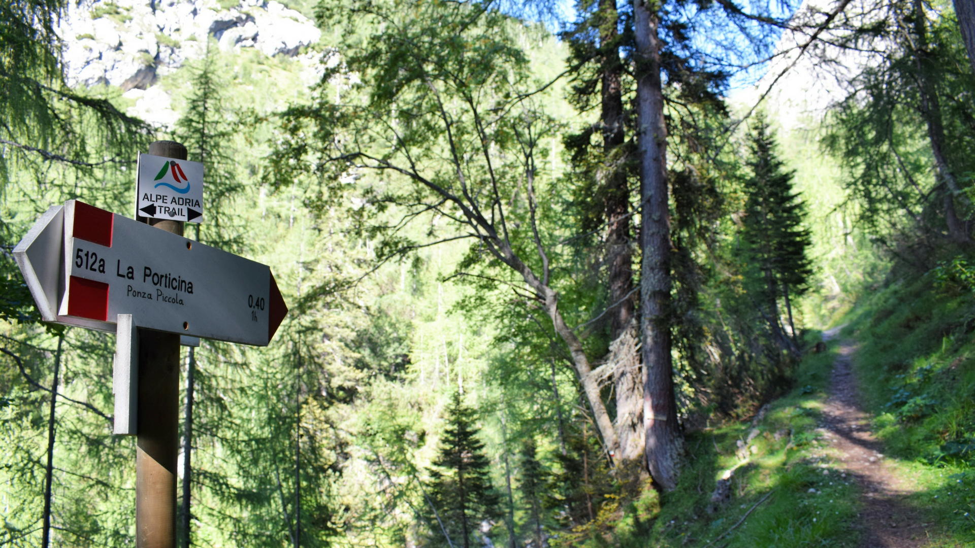 Segnale CAI in direzione Porticina