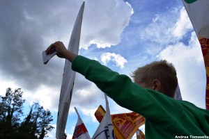 Giovane supporter leghista