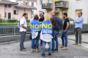 Alcuni militanti di Noi con Salvini