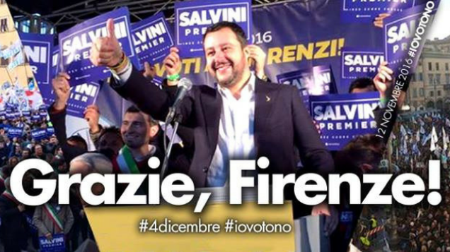 Il leader della Lega Nord e Noi con Salvini