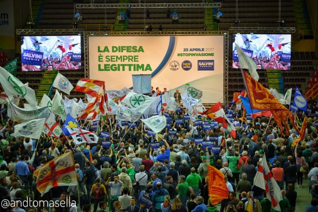 manifestazione leghista matteo salvini