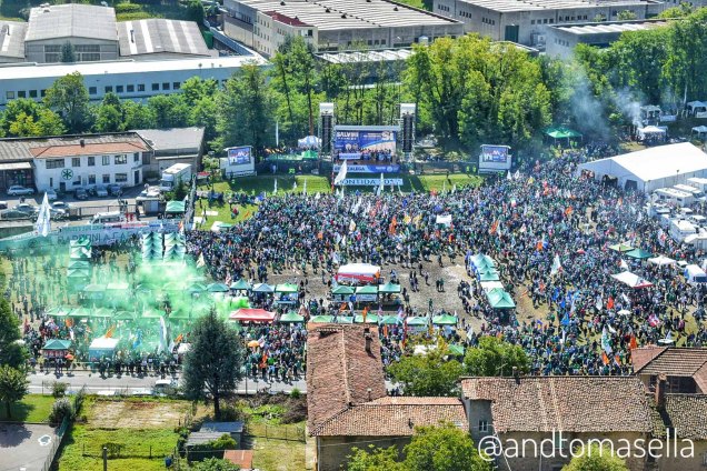 Il pratone di Pontida visto dall'alto