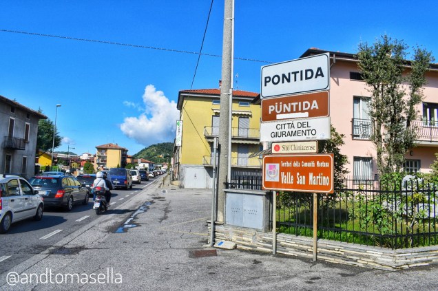 pontida ingresso stradale e cartelli